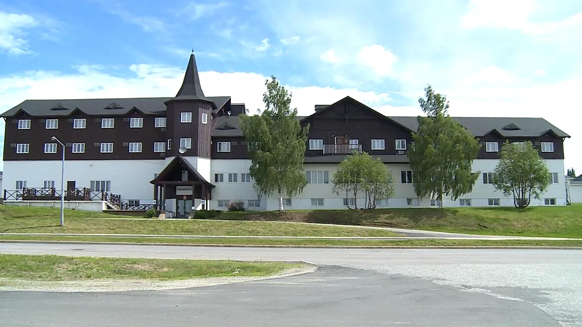 The Wabush Hotel exterior in summer, the base for exploring Labrador West